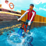 Beach Bicycle Surfer Stunts – Water Adventure