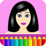 Coloring pages: Model dress up icon