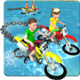 Kids Water Surfing Chained Bike Race