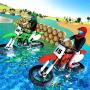 Beach Water Surfing Games: Bike Race