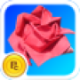 Origami Rose: virtual flower icon